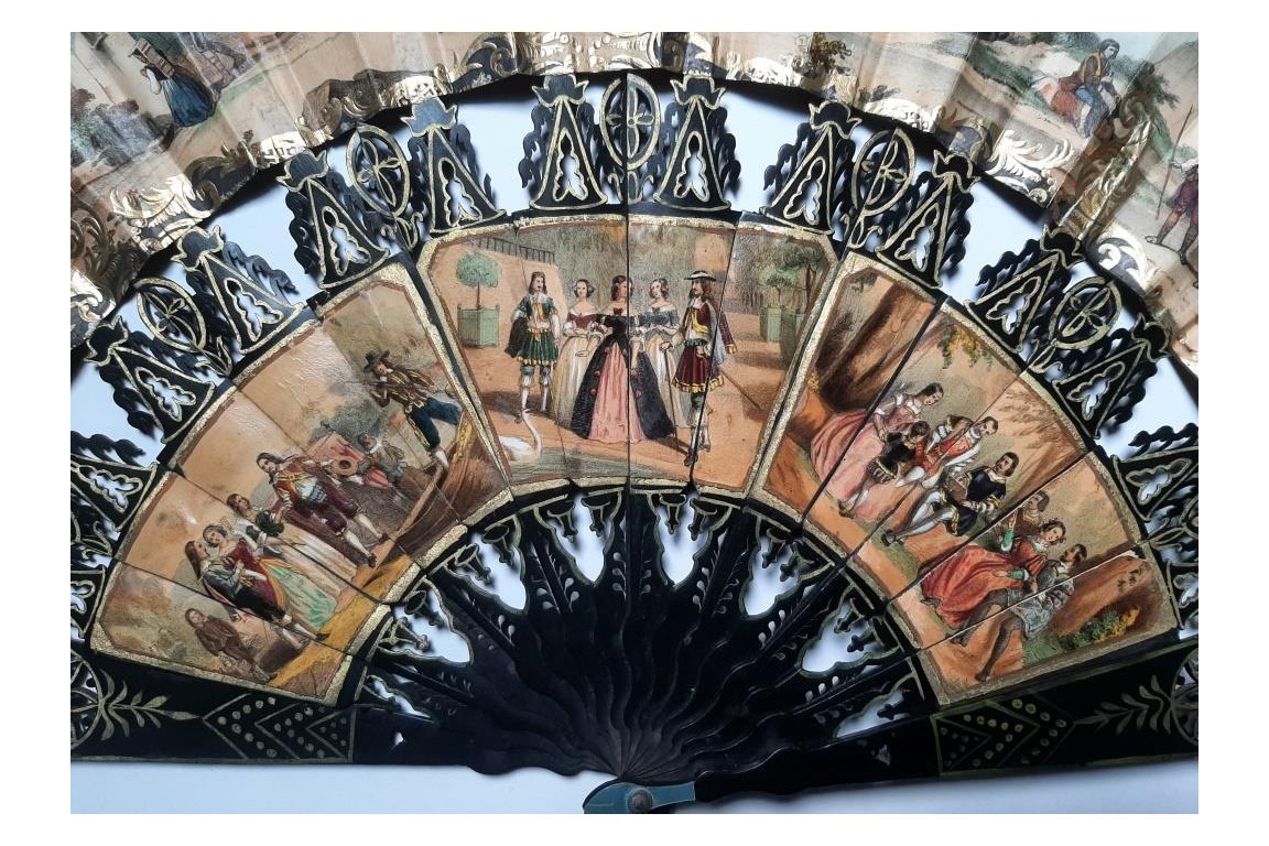 Country peregrinations, fan circa 1860
