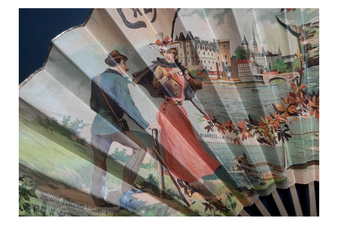 Biarritz, Pau, Arcachon.... Fan for Chemins de fer du Midi. Circa 1895