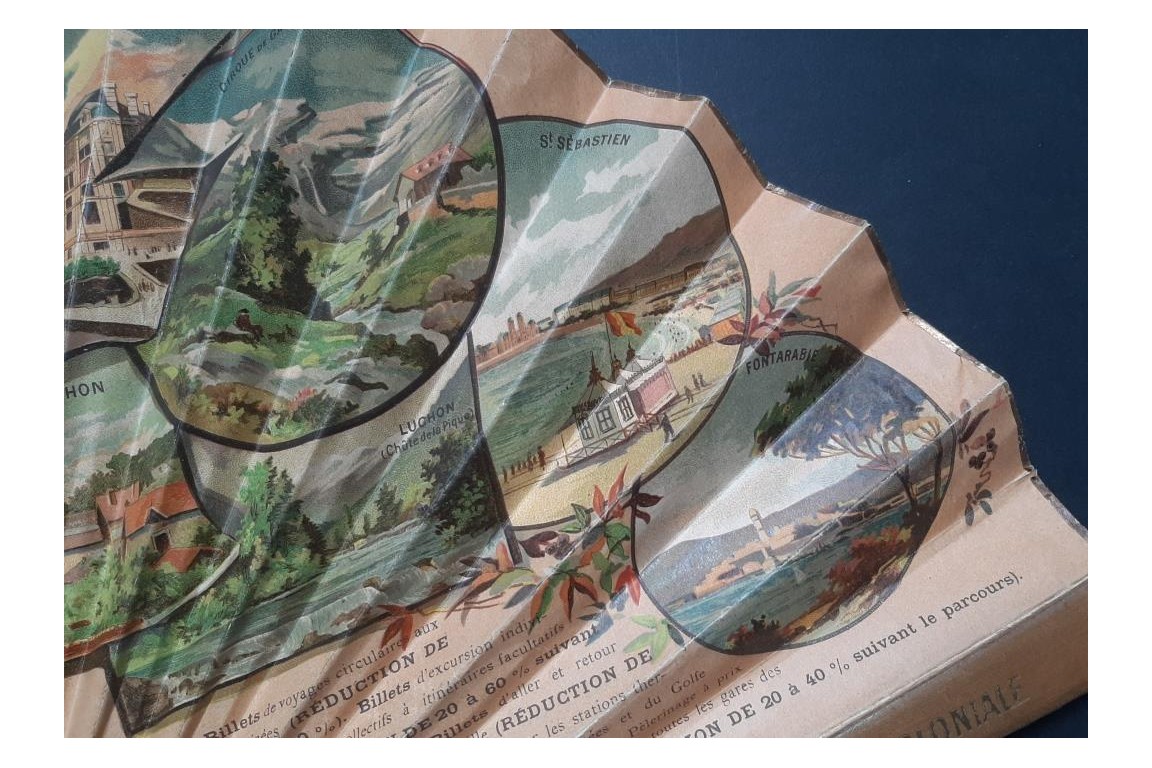 Biarritz, Pau, Arcachon.... Fan for Chemins de fer du Midi. Circa 1895