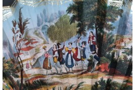 Réjouissances dans le canton suisse de Soleure, éventail vers 1820-30
