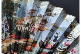 Réjouissances dans le canton suisse de Soleure, éventail vers 1820-30