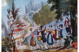 Réjouissances dans le canton suisse de Soleure, éventail vers 1820-30