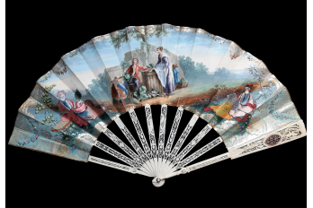 The gardening harvest. Fan circa 1790