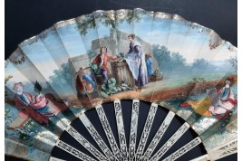 La récolte du jardinage. Éventail vers 1790