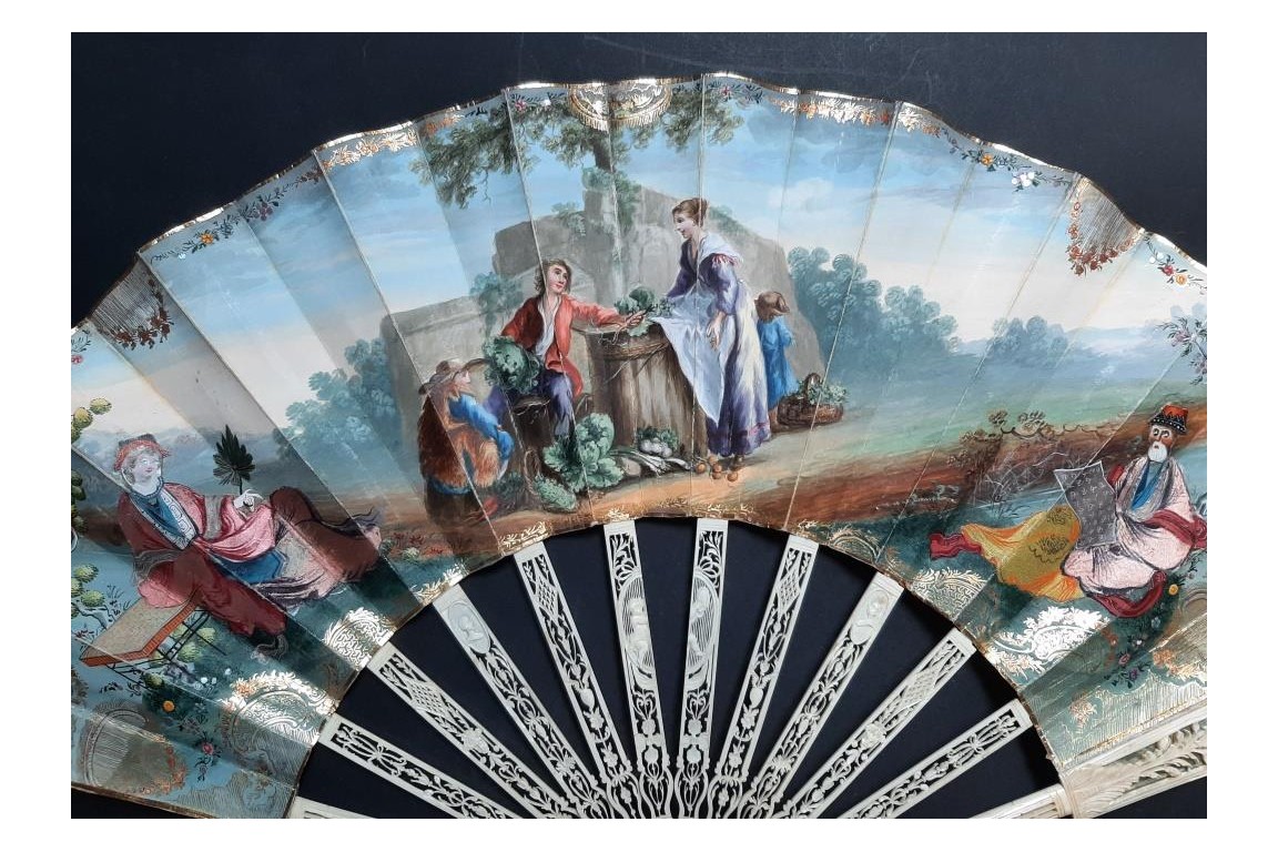The gardening harvest. Fan circa 1790