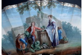 The gardening harvest. Fan circa 1790