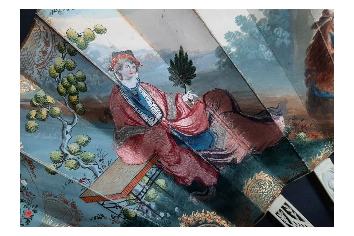 The gardening harvest. Fan circa 1790