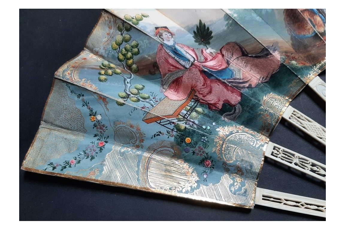 The gardening harvest. Fan circa 1790