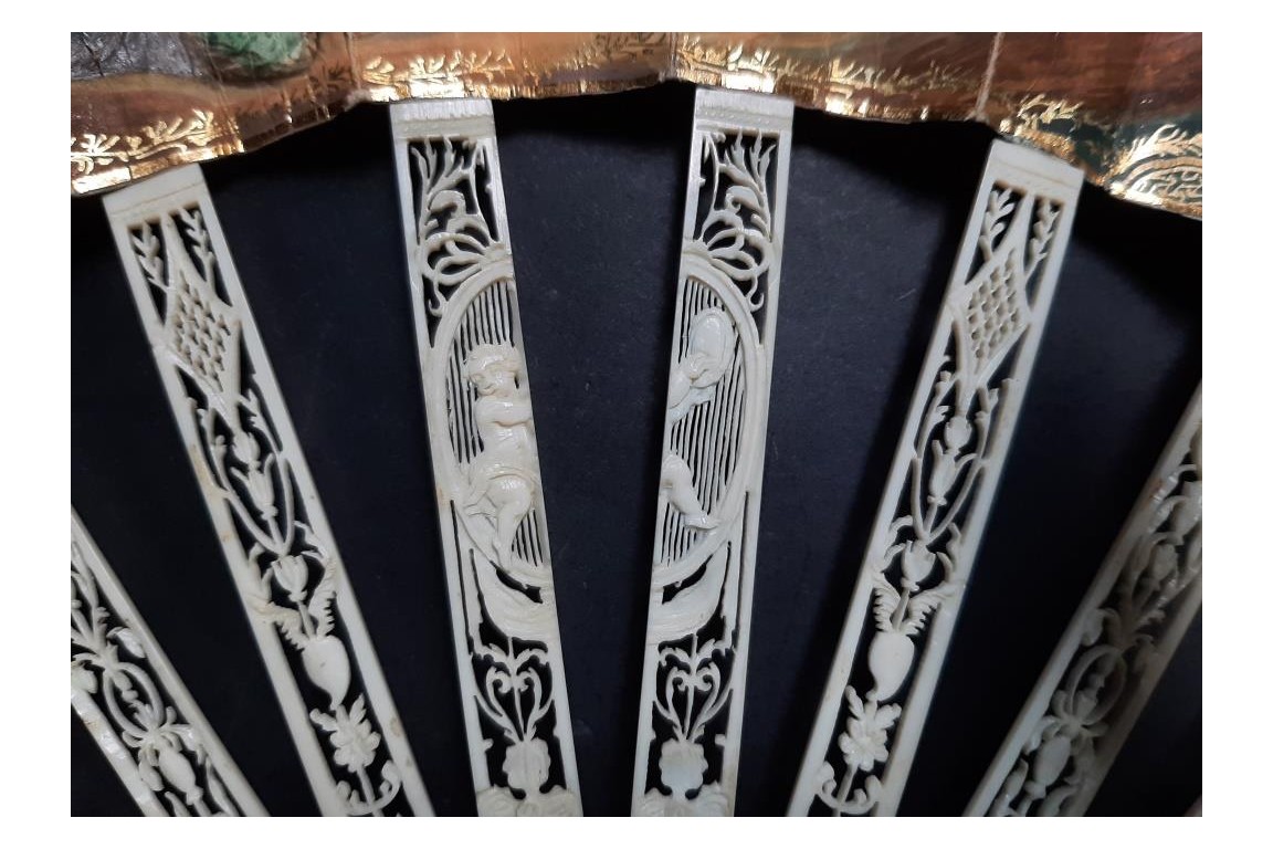 The gardening harvest. Fan circa 1790