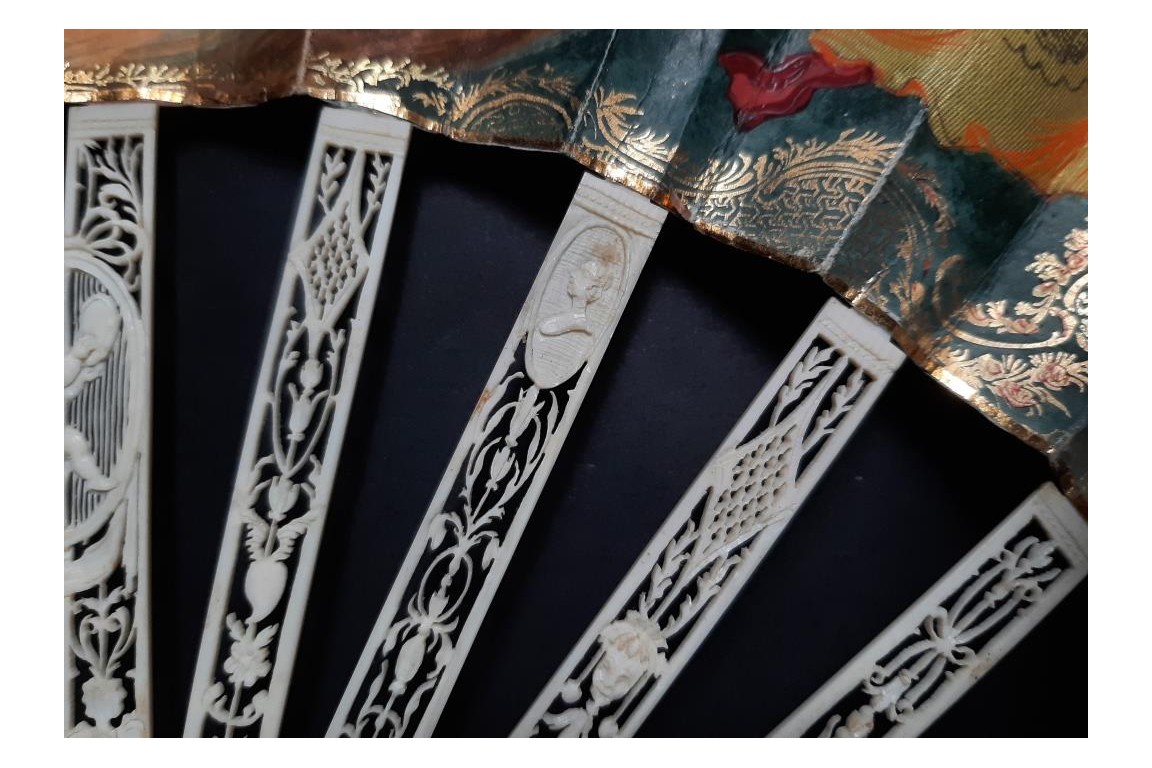 The gardening harvest. Fan circa 1790