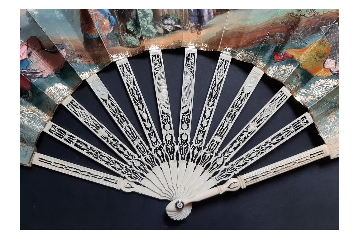 The gardening harvest. Fan circa 1790