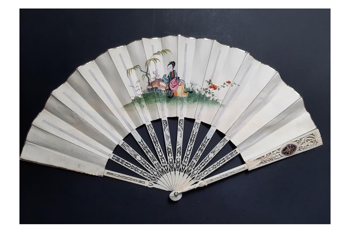 The gardening harvest. Fan circa 1790