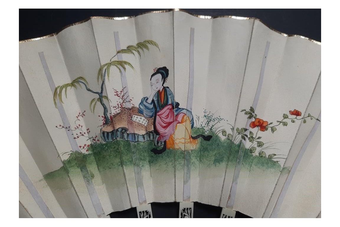 The gardening harvest. Fan circa 1790