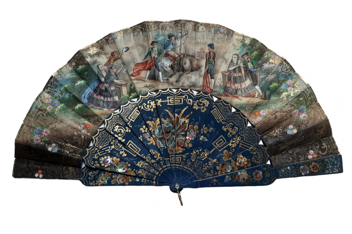 Spanish bullfight, fan périod Napoleon III