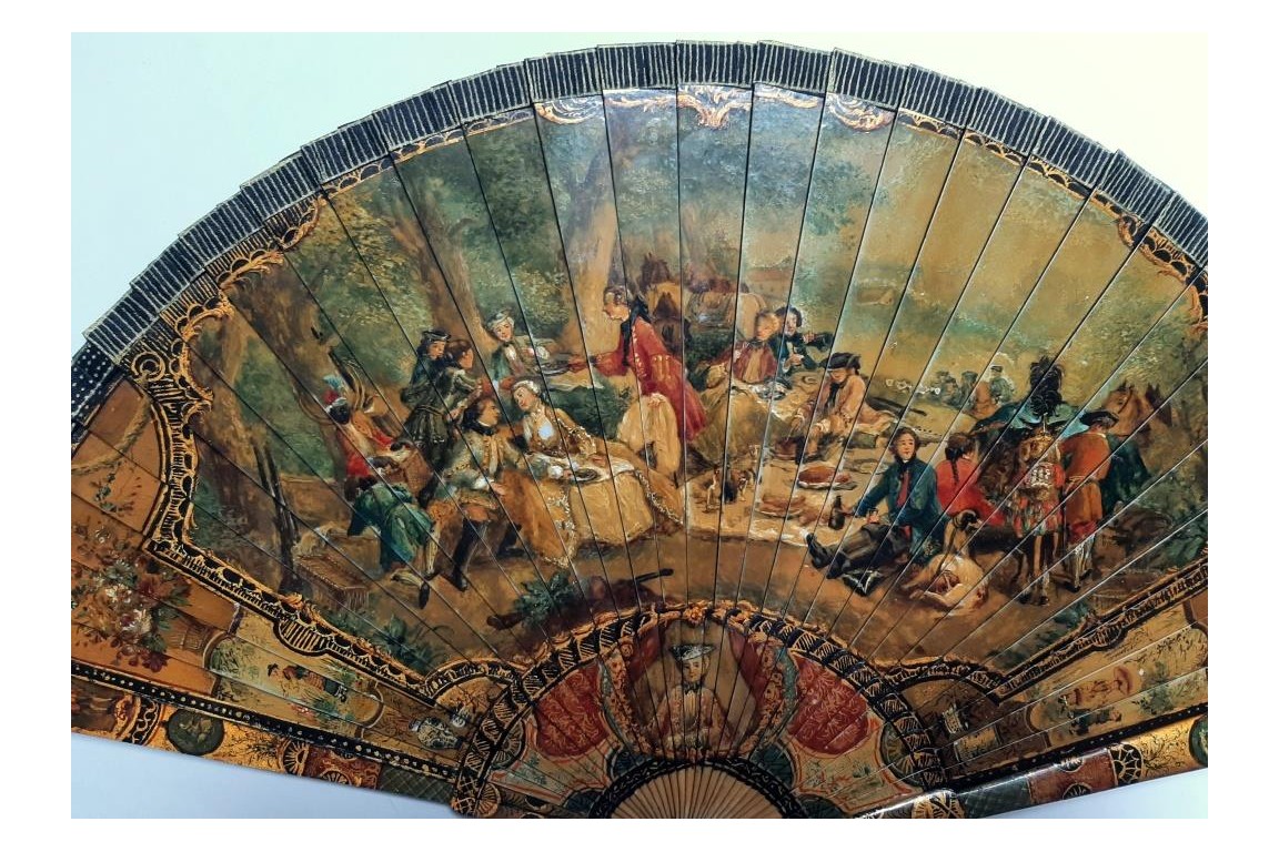 Hunting day, 19th century fan