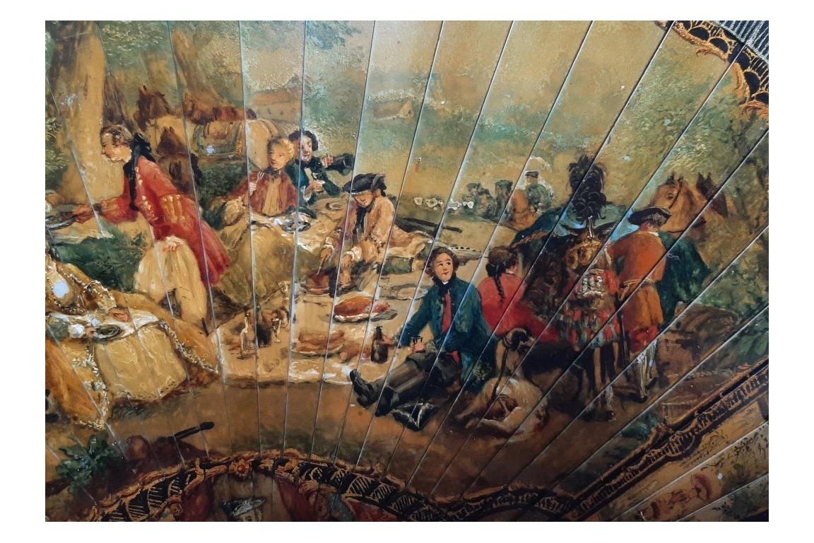 Hunting day, 19th century fan