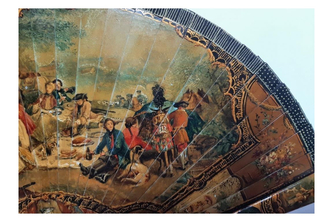 Hunting day, 19th century fan