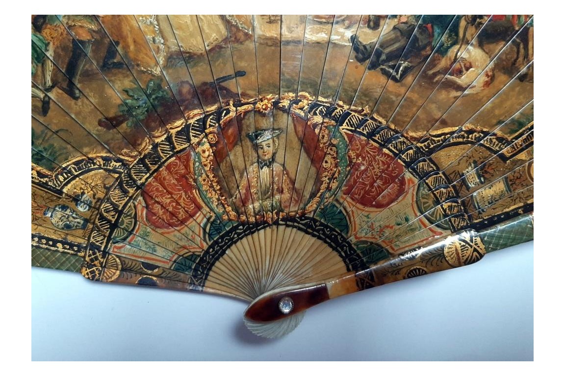 Hunting day, 19th century fan
