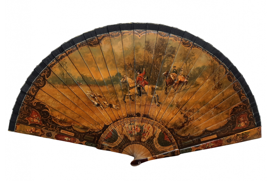 Hunting day, 19th century fan