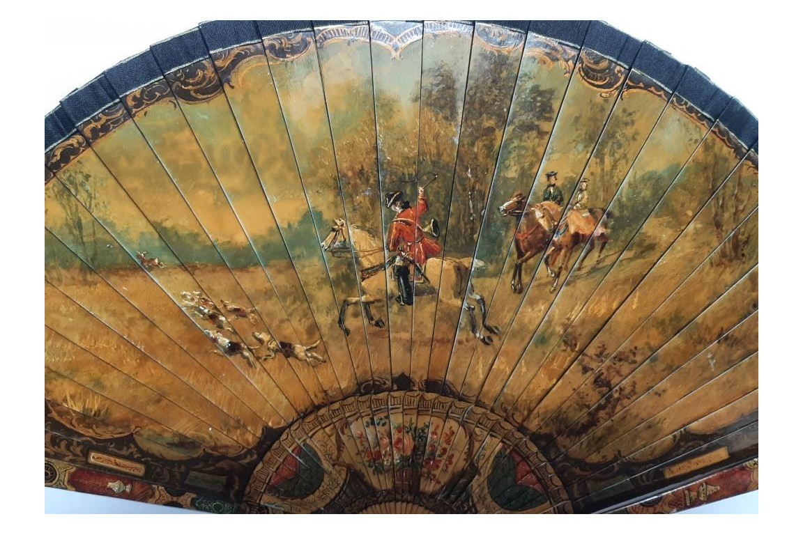 Hunting day, 19th century fan