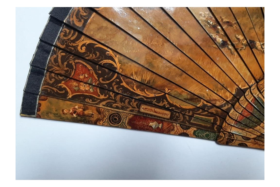 Hunting day, 19th century fan