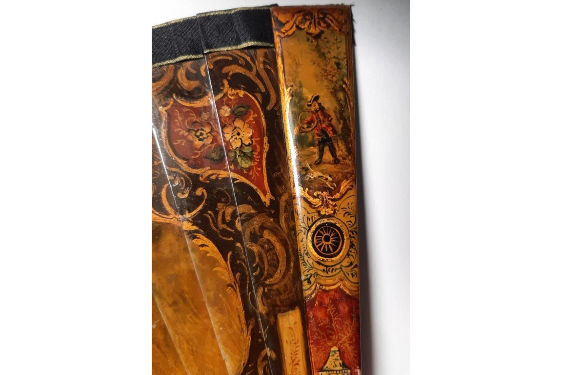 Hunting day, 19th century fan