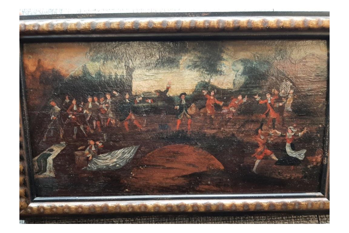 L'entrainement au tir, feuille d'éventail vers 1680-90