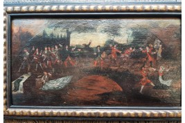 L'entrainement au tir, feuille d'éventail vers 1680-90