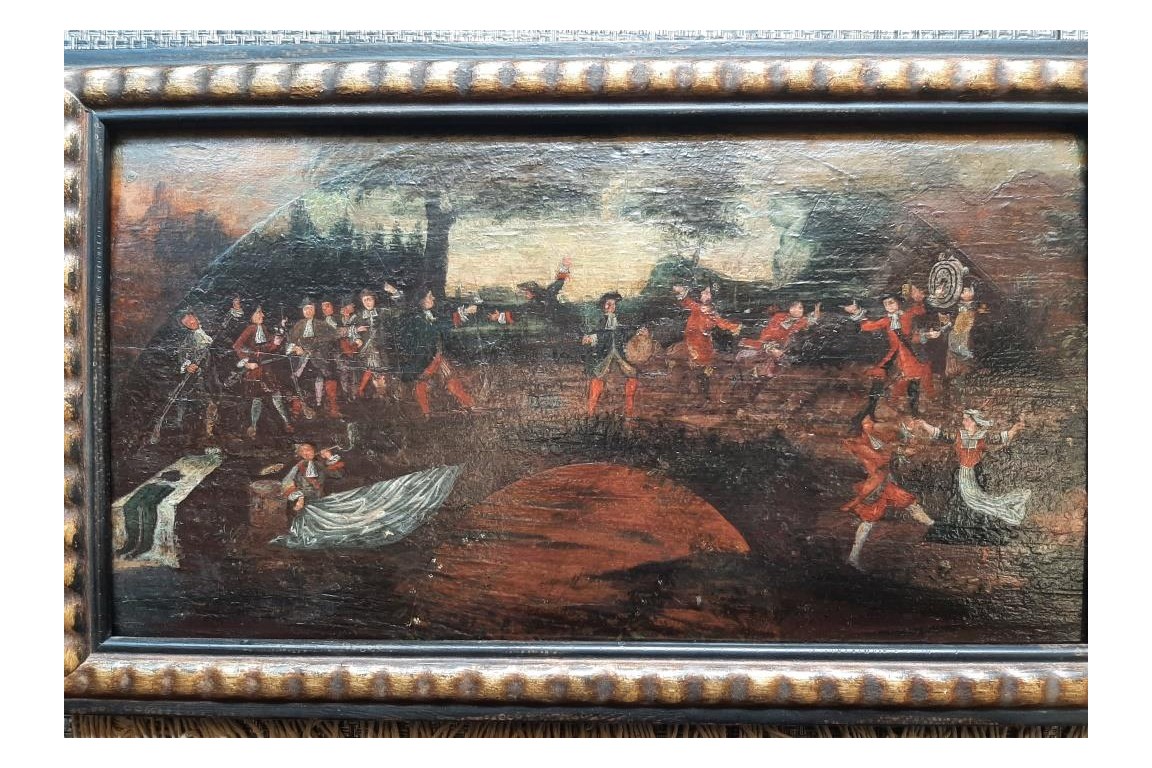 L'entrainement au tir, feuille d'éventail vers 1680-90