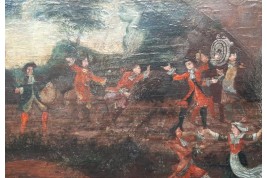 L'entrainement au tir, feuille d'éventail vers 1680-90