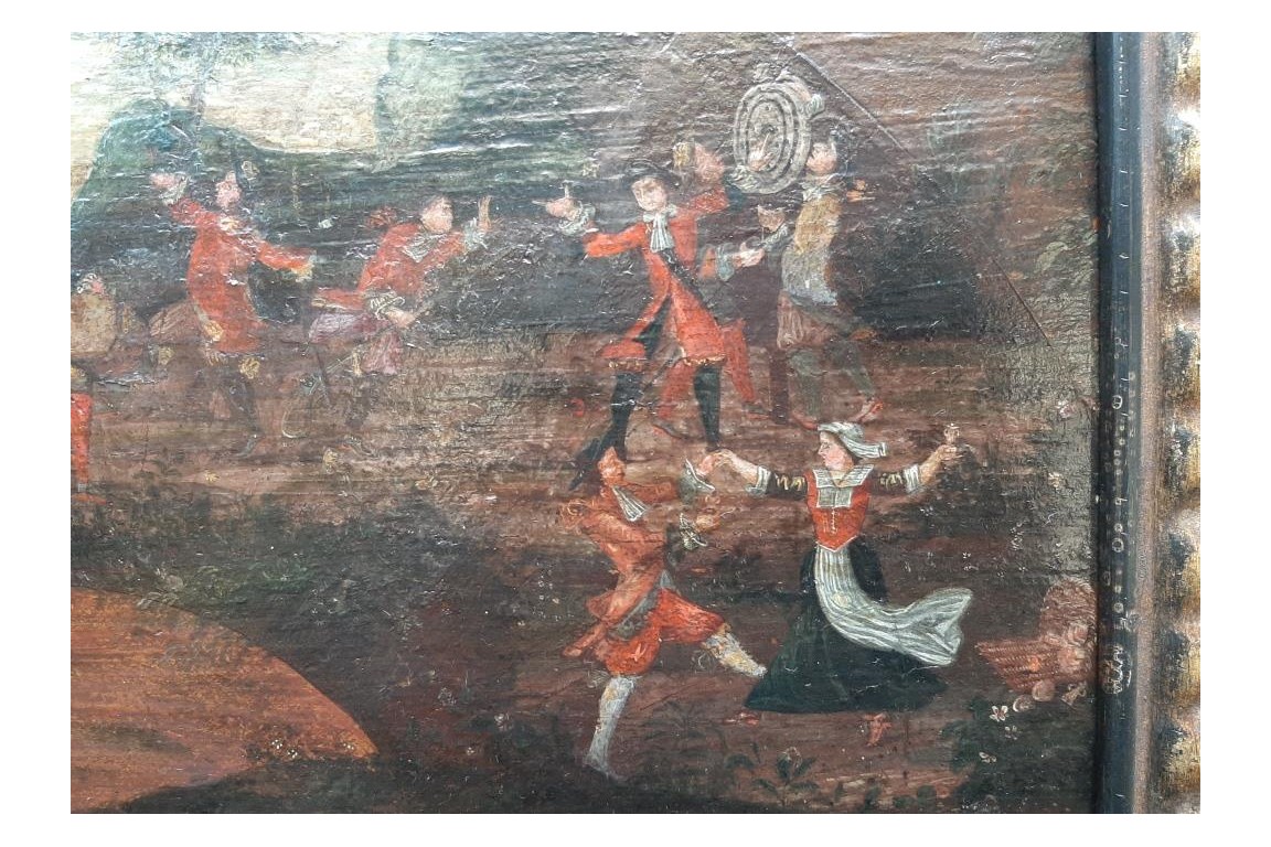 L'entrainement au tir, feuille d'éventail vers 1680-90