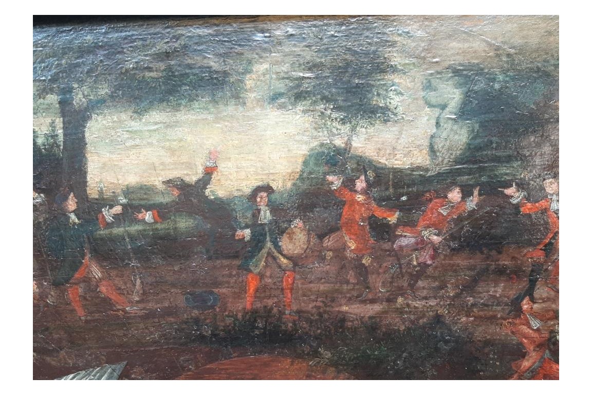 L'entrainement au tir, feuille d'éventail vers 1680-90