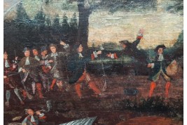 L'entrainement au tir, feuille d'éventail vers 1680-90