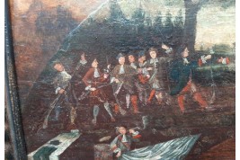 L'entrainement au tir, feuille d'éventail vers 1680-90