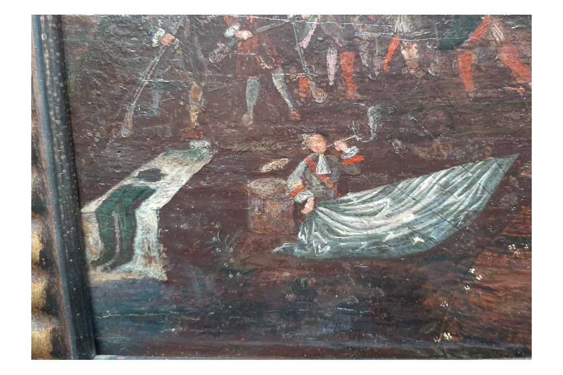 L'entrainement au tir, feuille d'éventail vers 1680-90