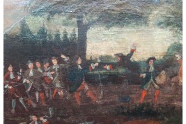 L'entrainement au tir, feuille d'éventail vers 1680-90