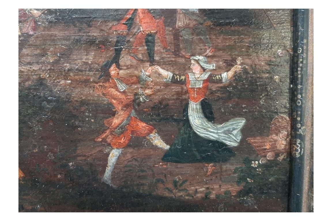 L'entrainement au tir, feuille d'éventail vers 1680-90