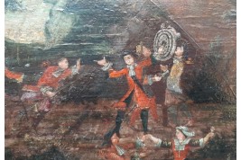 L'entrainement au tir, feuille d'éventail vers 1680-90