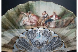 An afternoon in the open air, fan circa 1880-90