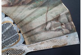 An afternoon in the open air, fan circa 1880-90