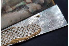 An afternoon in the open air, fan circa 1880-90