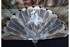 An afternoon in the open air, fan circa 1880-90