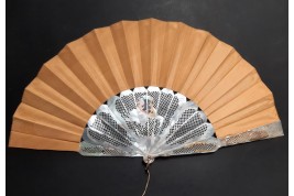 An afternoon in the open air, fan circa 1880-90