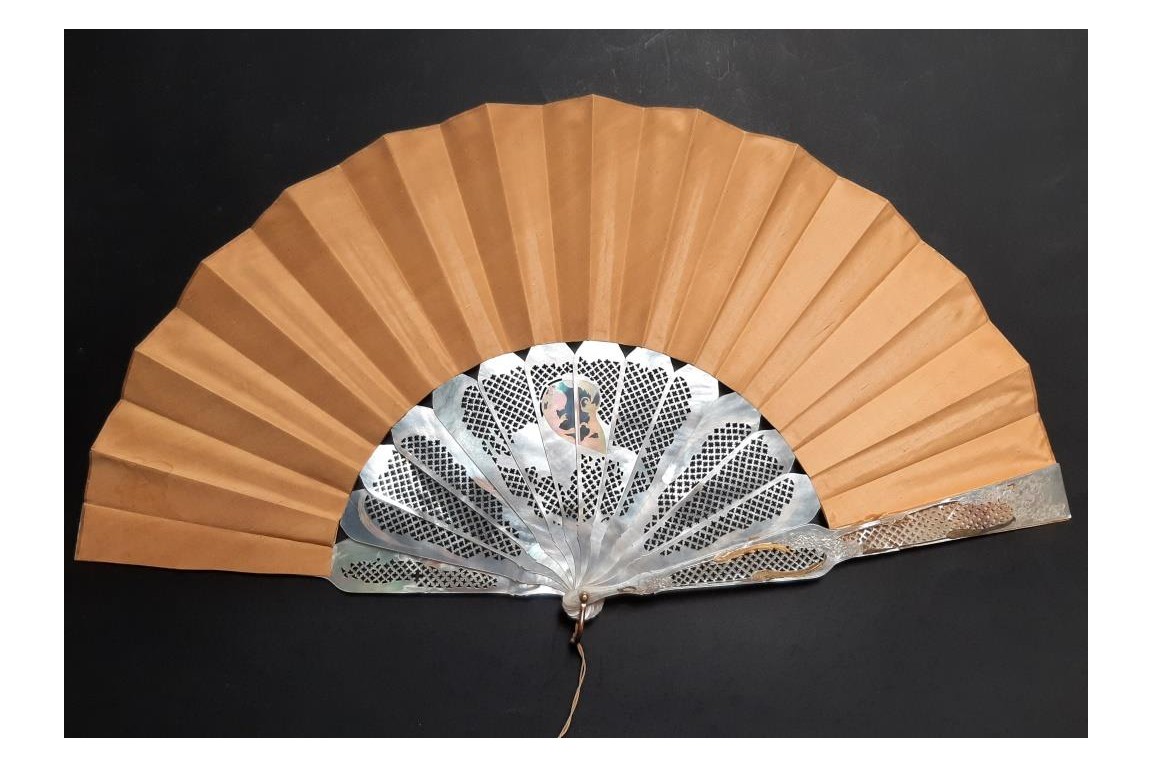 An afternoon in the open air, fan circa 1880-90