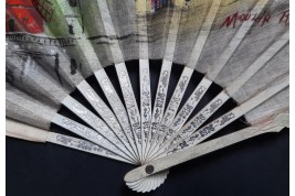 French Cancan at the Moulin Rouge Palace, fan circa 1900