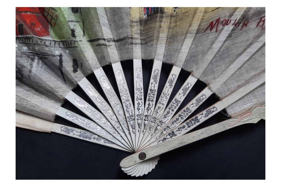 French Cancan at the Moulin Rouge Palace, fan circa 1900