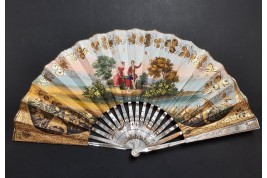 Ballon captif pour jeu d'enfant, éventail vers 1820