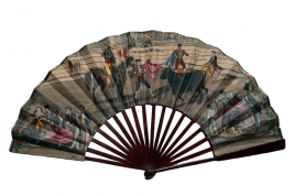 Dance and bullfighting, fan circa 1840-50