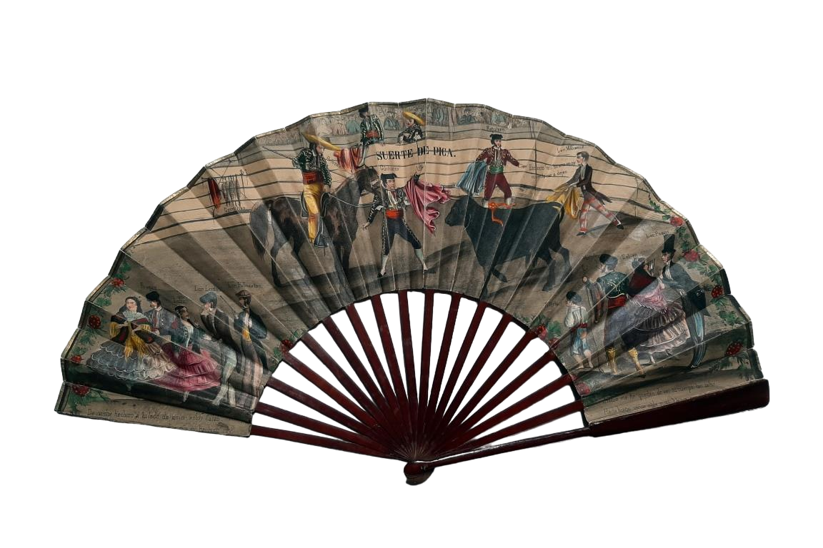 Danse et tauromachie, éventail vers 1840-50