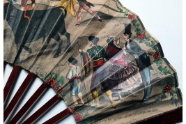 Dance and bullfighting, fan circa 1840-50